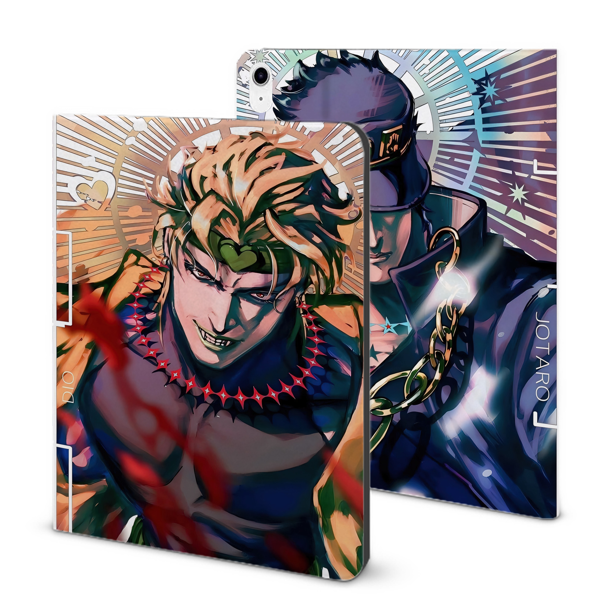 （画像用） ジョジョの奇妙な冒険 JoJo's Bizarre Adventure IPad ケース ブック型 PUレザー TPU 耐衝撃 軽量 薄型 ペン収納なし 全面保護 IPad 各モデル対応